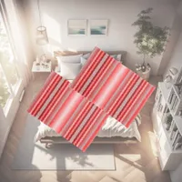 Modern striped design in various shades of red pillow case