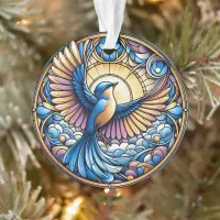 Majestic Bluebird Under the Golden Sun Ornament