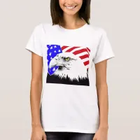 Bald Eagle and American Flag T-Shirt