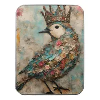 Bird in a Crown Mixed Media Collage Jigsaw Puzzle