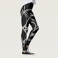 Zodiac design black and white leggings