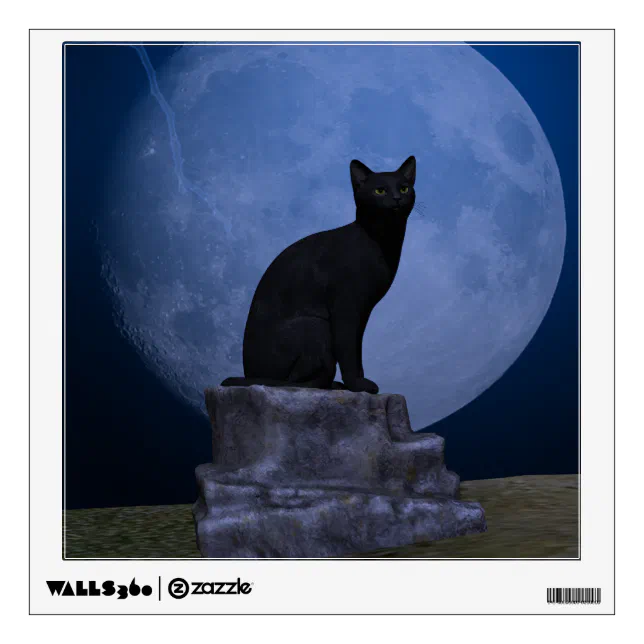 Moonlit Cat Wall Sticker