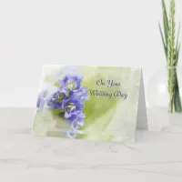 Little Purple Garden Flowers Wedding Day Card