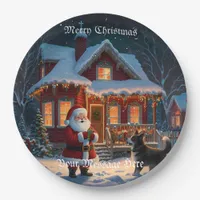 A Merry Festive Christmas Holiday  Paper Plates