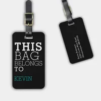 Bag Attention Name Address Personalized Black Luggage Tag