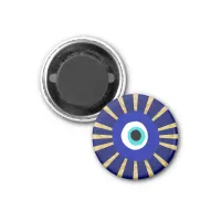 Evil Eye Symbol on Gold Sunburst Magnet