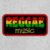 Reggae Music Rasta Colored Typographic Patch