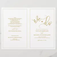 Wedding Programs Modern Bounce Calligraphy Gold