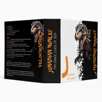 Ferocious Dino Velociraptor Kids 3 Ring Binder