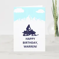 Snowmobile and Mountains Custom Message Card