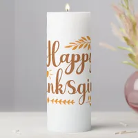 Happy Thanksgiving Pillar Candle