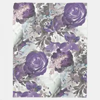 Abstract Flower Floral Fleece Blanket