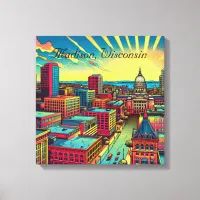 Madison, Wisconsin City Skyline at Sunset Canvas Print