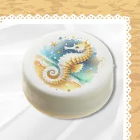 Soft Pastel Ocean Coastal Seahorse Wedding  Chocolate Covered Oreo