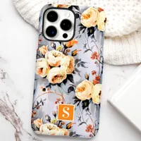 Yellow and Orange Monogram Floral  iPhone 16 Pro Max Case