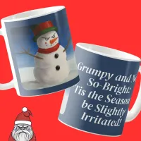 Don't like Christmas Angry Snowman Grumpy Coffee Mug