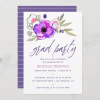 Watercolor floral Graduation Party Invitation