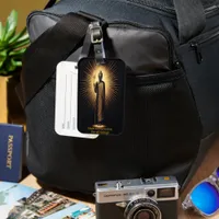 Buddha standing amid radiant light. luggage tag