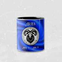 Zodiac Blue Galaxy Aries Mug