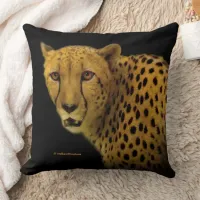 Eye to Eye with a Magnificent Cheetah Big Cat Throw Pillow