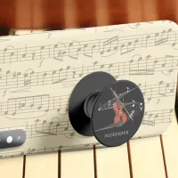 Violin Music Notes Custom Name PopSocket