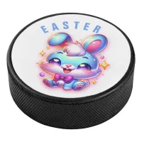 Cute bunny Happy Easter | Hockey Puck