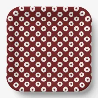 Simple Dark Red and White Polka-Dots Paper Plates
