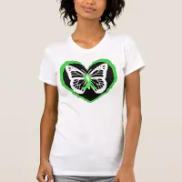 Lyme Disease Awareness Butterfly Lyme Ribbon Heart T-Shirt