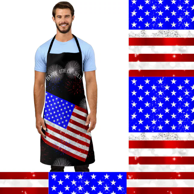 4th of July Celebration - USA flag Apron