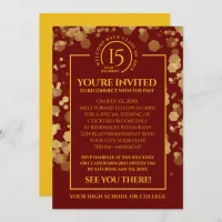 Red & Gold School Class Reunion Invitation