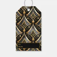 Black Gold Christmas Pattern#15 ID1009  Gift Tags