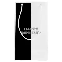 Happy Birthday Op Art Stylish Black and White Small Gift Bag