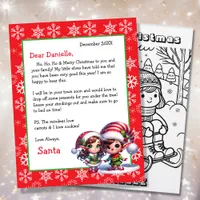 Cute Personalized Letter from Santa Coloring Page