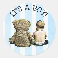 It's a Boy, Baby and Teddy Bear Stickers