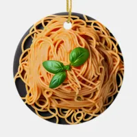 Funny Spaghetti Pun Christmas Ceramic Ornament