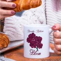 Vintage Burgundy Anemone Florals -Breathe, Believe Coffee Mug