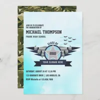 Airforce themed Graduation Party Invitation