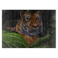 Tiger Crouching in the Jungle Cutting Board