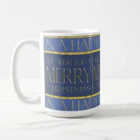 Blue Gold Christmas Pattern#35b ID1009 Coffee Mug