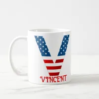 4th Of July Monogram Personalized Coffee Mug