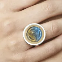 Ethereal Celtic Mandala of Duality Ring