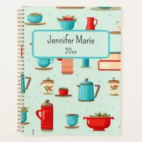 Vintage Kitchen Pattern Teal Red Planner