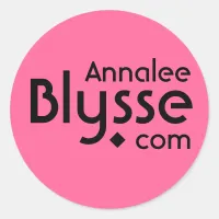 Pink and Black Your Name as URL Promotional Classic Round Sticker