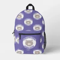 Pawsome Writer Fun Kitty Character Design Printed Backpack