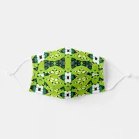 Abstract Geometric Green Black & White Pattern Adult Cloth Face Mask