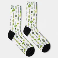 Lucky Shamrock Clover Floral Minimalist Socks