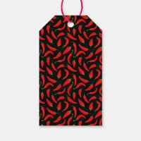 Red Black Chili Pepper Pattern Gift Tags