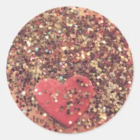 Vintage Heart Classic Round Sticker