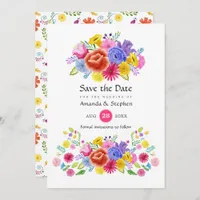 Colorful Floral Mexican Fiesta Wedding Save The Date