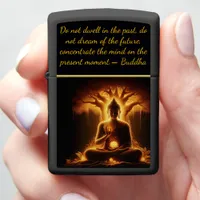 Buddha under a glowing tree  zippo lighter